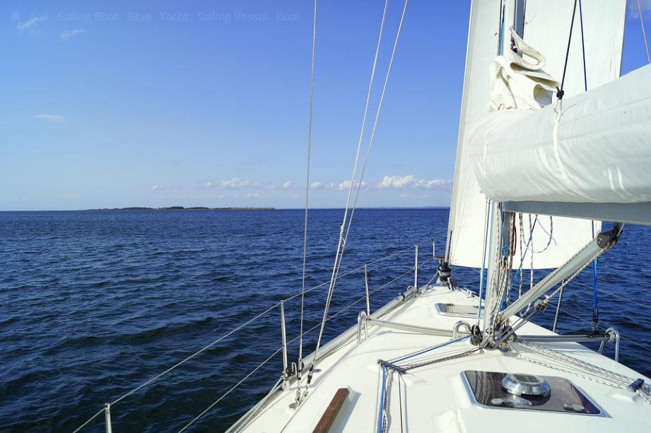 a white boat on the sea